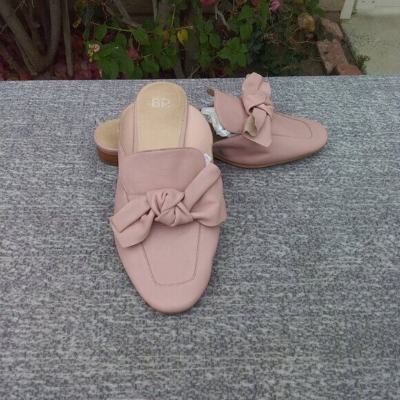 Nordstroms BP Mules Pale Pink "Maddy" Bow Mules Slip-on Mules 9.5M - Picture 10 of 11